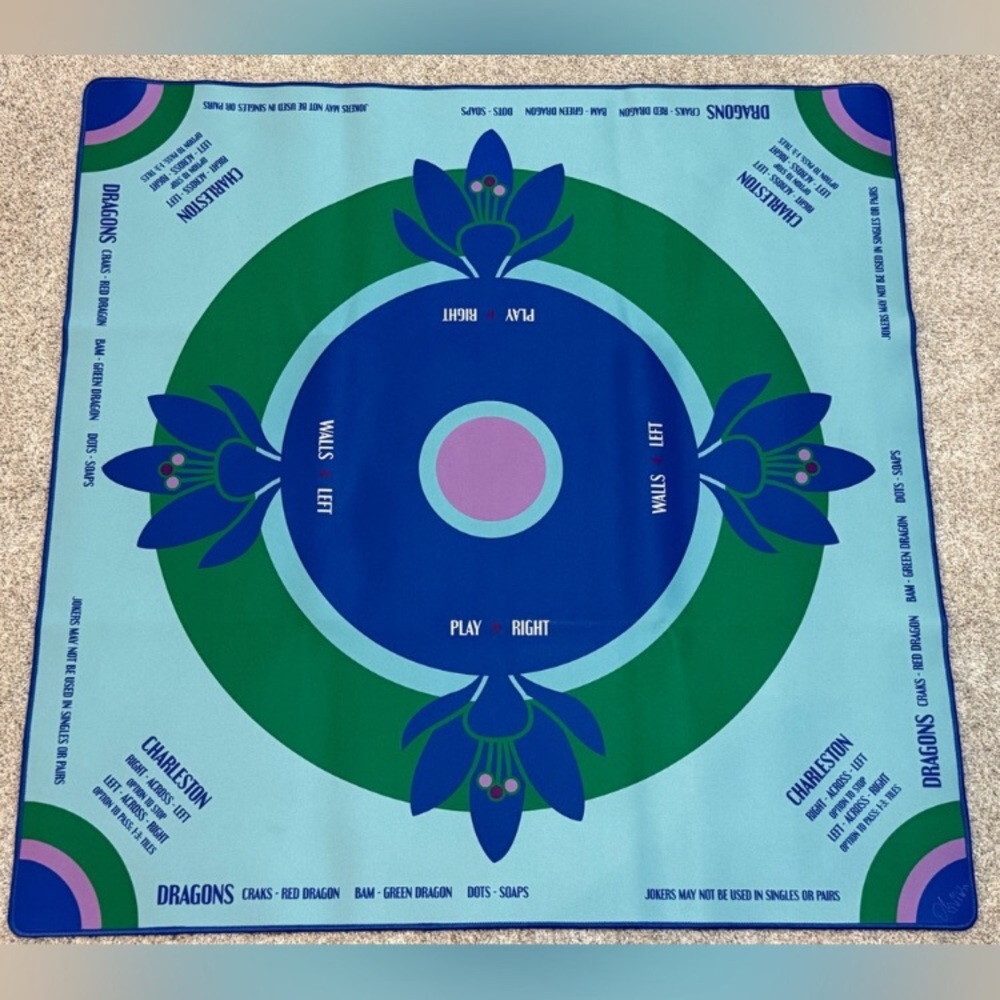 Oh My Mahjong Preppy Soirée Mat new 31.5”x31.5” New